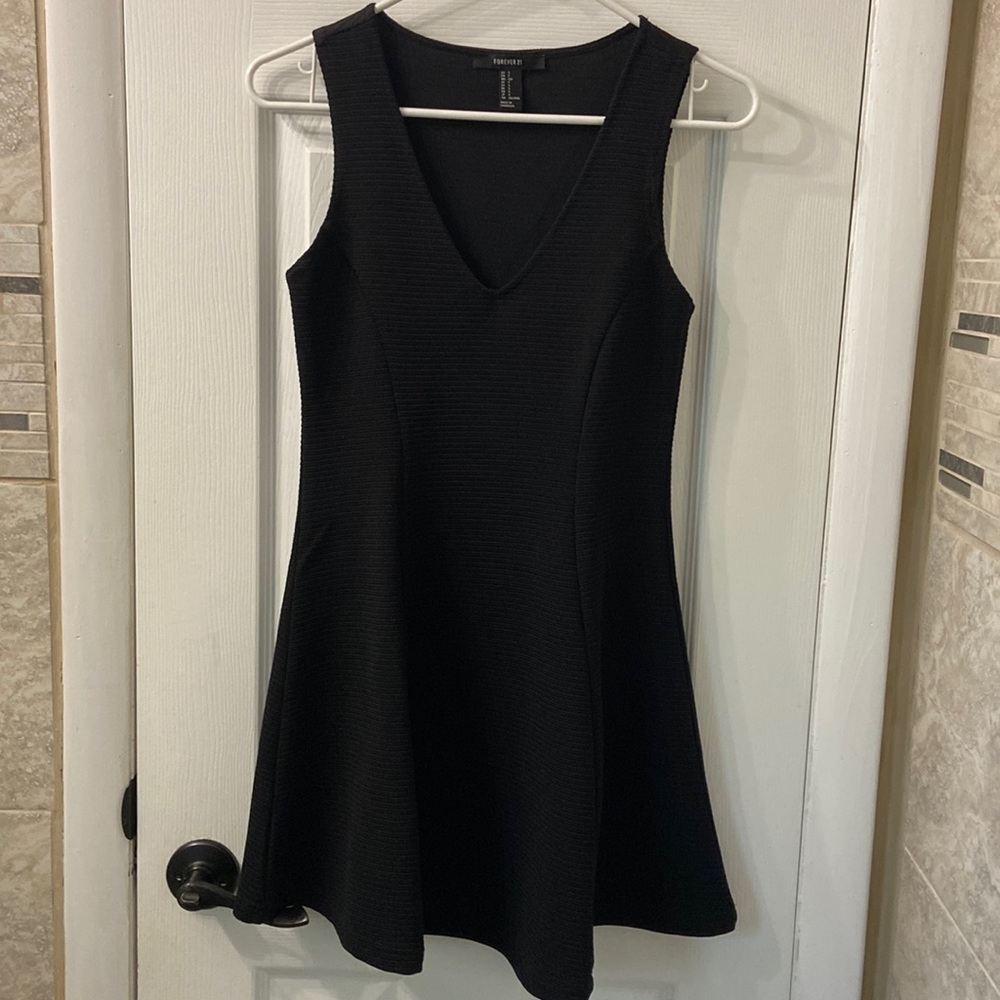 Black flare cocktail dress